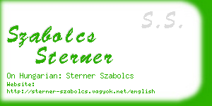 szabolcs sterner business card